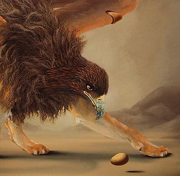 The Gryphin or the Egg  - detail  -  by Linda Herzog